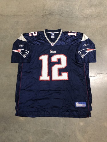 2000’s New England Patriots Tom Brady #12 Reebok NFL Trikot Herren 3XL blau