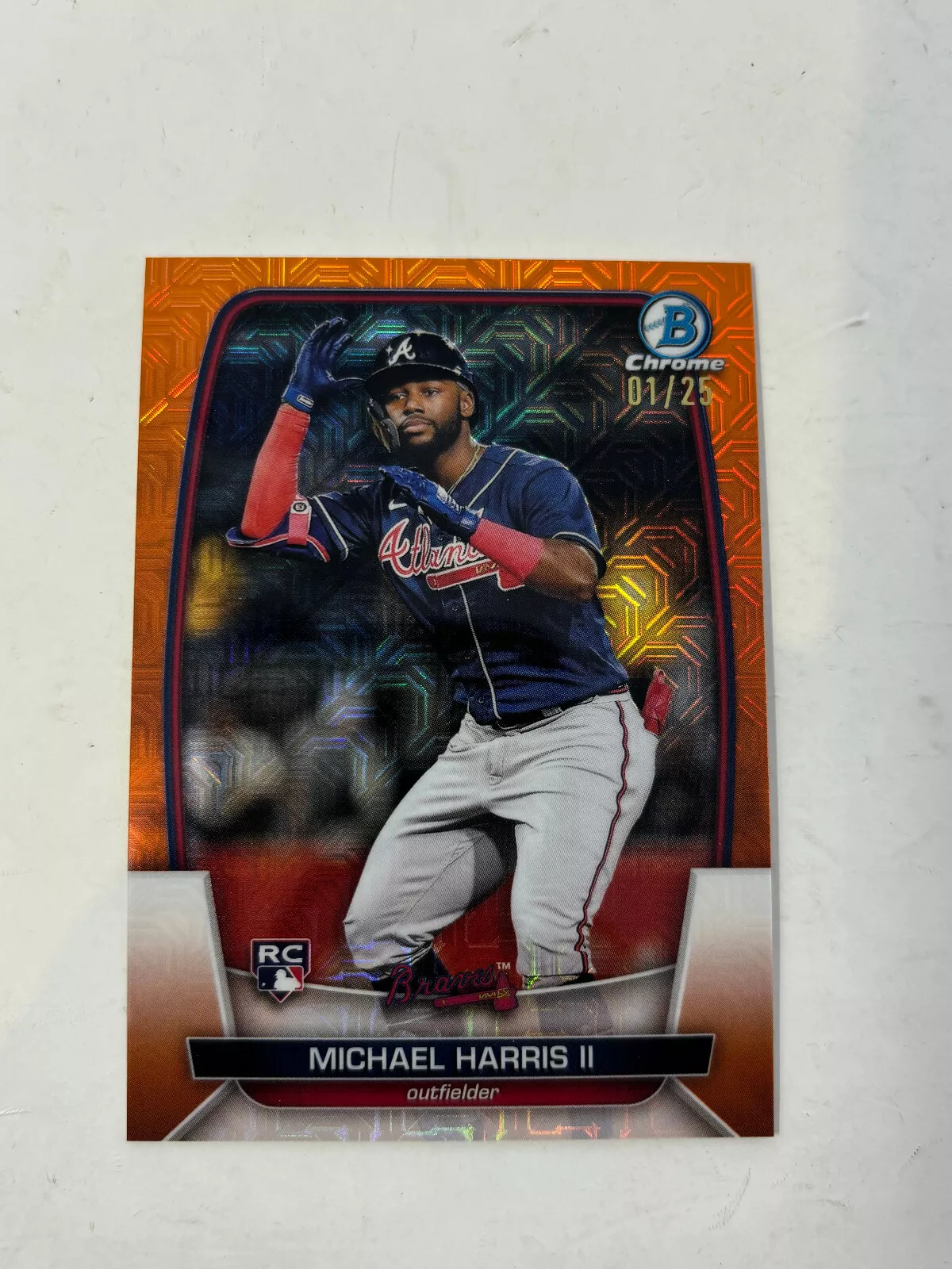 Michael Harris II 2023 Topps Bowman Chrome ORANGE MOJO Refractor RC #76 01/25