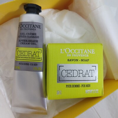 L'Occitane  CEDRAT Men's After Shave Cream Gel & Savon Soap 30ML/50G NEW