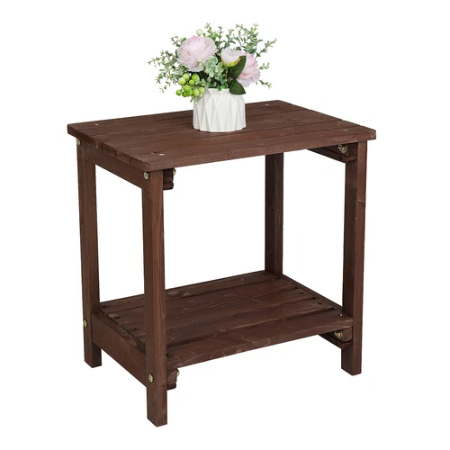 19.76 X 14.02 X 19.76 Inch Rectangular Wood Side Table Light Brown Standard US - Picture 6 of 12