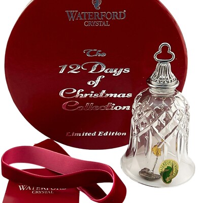 Waterford Crystal 12 Days Xmas Bell 3rd 3 French Hens Ornament Ireland ...