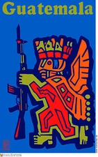 Political OSPAAAL POSTER.GUATEMALA Maya Inca Aztec.Cold war Revolution Art.am70