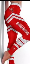 Buccaneers Tampa Bay leggings/ athletic gym leggings/Size M/waist 24  -26  Elastic