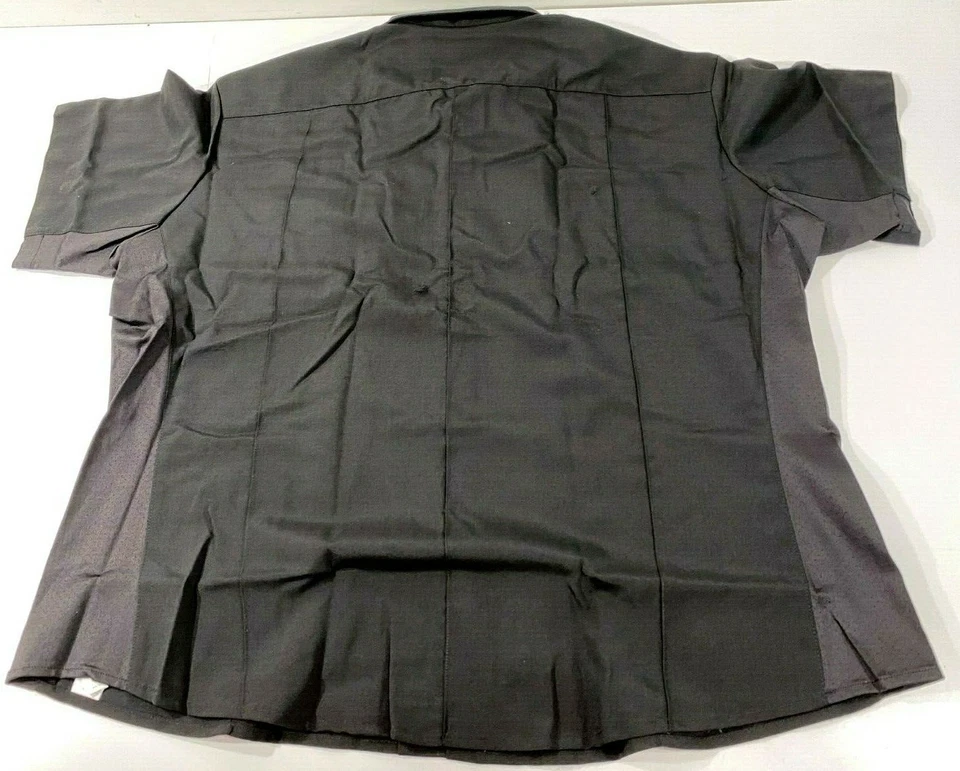 НОВЫЙ BLAUER МУЖСКОЙ 8446 КОРОТКИЙ РУКАВ ПОЛИ ШЕРСТИ SUPERSHIRT МОЛНИИ РУБАШКА ЧЕРНЫЙ 5XL REG - Изображение 3 из 3