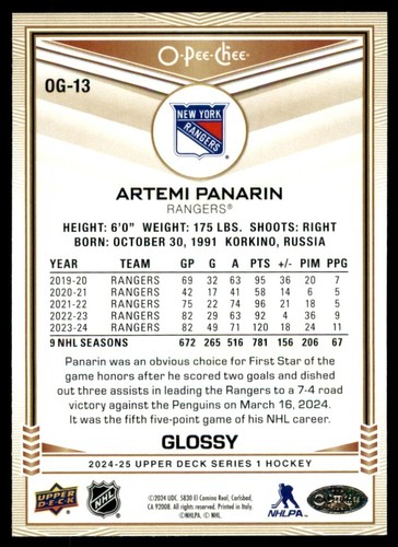 2024-25 UD UPPER DECK SERIES 1 & 2 HOCKEY O-PEE-CHEE GLOSSY CARDS *U-Pick List* - Picture 24 of 110