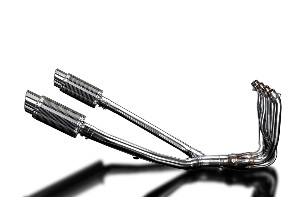 Silenciadores de carbono redondos Kawasaki ZX-14R 2012-2023 escape completo 4-2 8" Foto 3 de 4