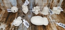 Provo craft porcelain Holiday ornament lot of 7 Santa Angel Bell Mitten Train