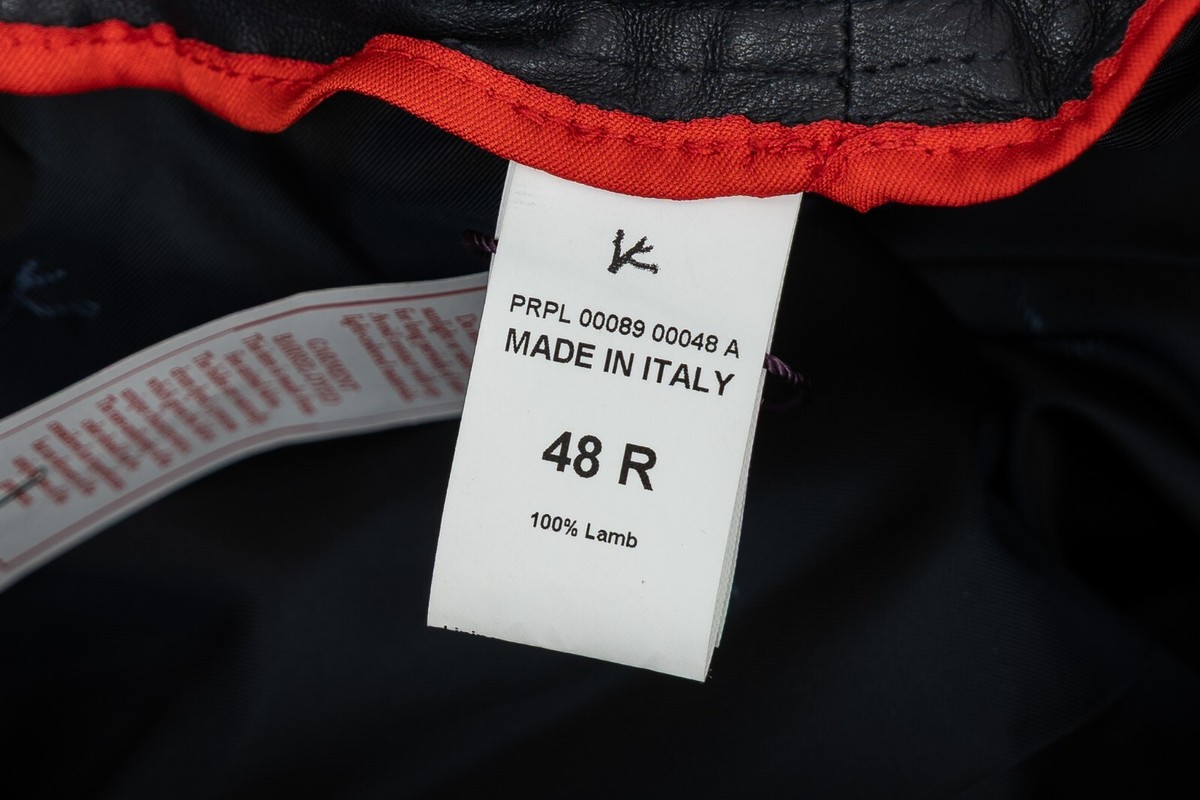 Pantalon Isaia Napoli En Cuir D'Agneau - Bleu Marine, Taille 32, Neuf Avec Étiquettes