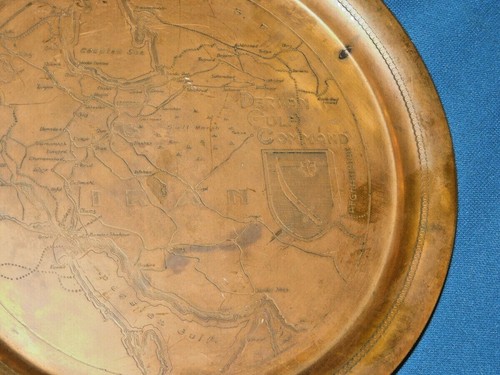WWII Comando Golfo Persico Servizio Storico Barware Vassoio Piatto Mappa Antico - Foto 2 di 4