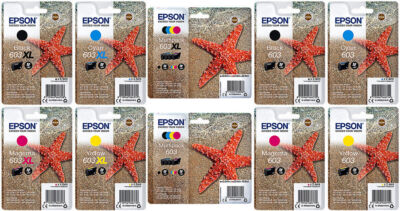 Epson Drucker Patronen 603 / 603 XL Seestern Multipack Set Tinte Einzel Original