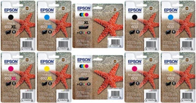 Epson cartouches d'encre 603/603 xl étoile de mer Multipack lot de Encre Unique - Photo 1/4