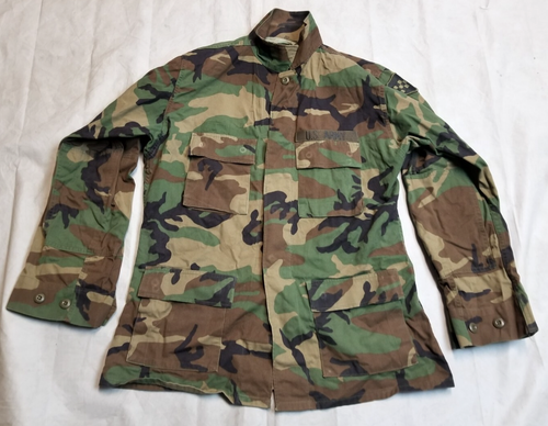 US Military Cold Weather Woodland Camo BDU Coat Jacket - Medium Long - USED - 第 1/5 張圖片