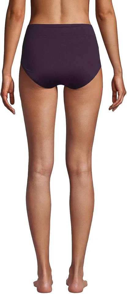 Nuevo con etiquetas Calzoncillo de natación Lands End para mujer Abdomen Ctrl cintura alta Blackberry talla 10-18 $65 4C711 Foto 2 de 4