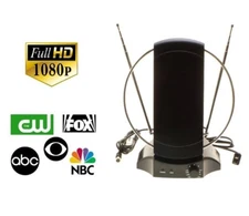 Digital TV Indoor Antenna w/36dB Signal Booster 50+ Miles 1080p HDTV UHF VHF FM