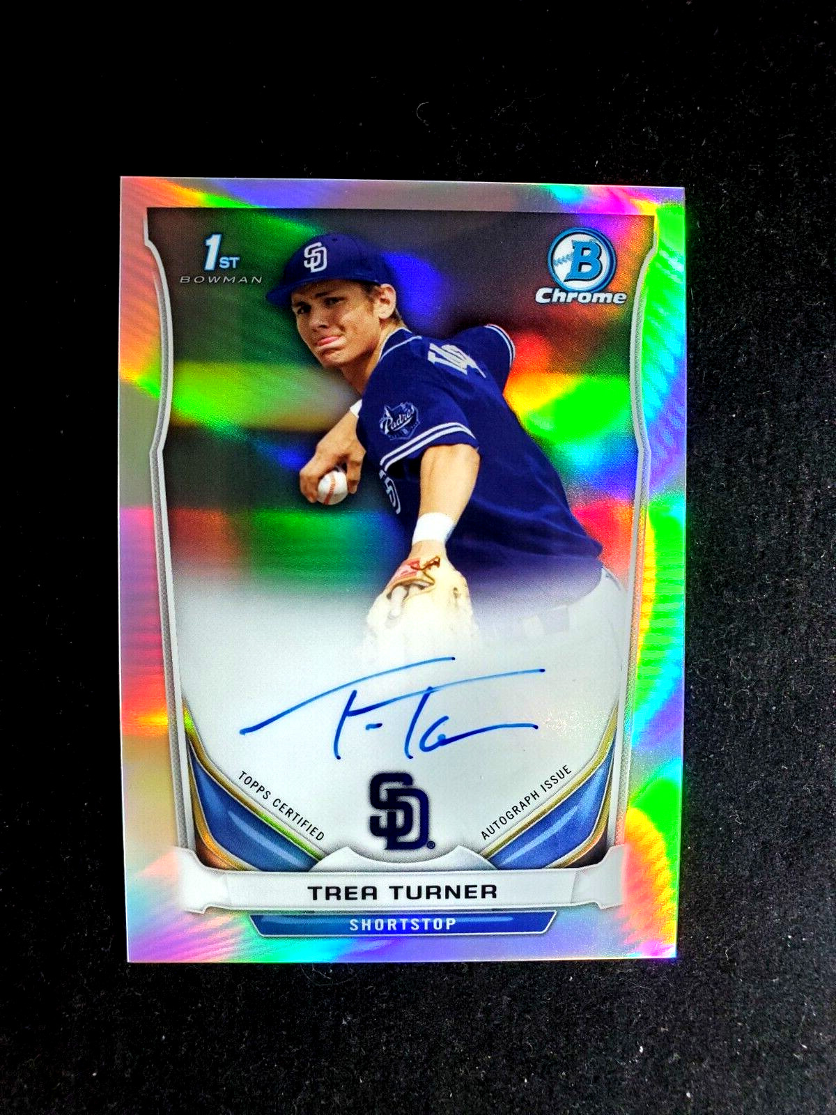 Trea Turner 2014 Bowman Chrome Auto Refractor #BCA-TT Rookie Draft Pick Card RC