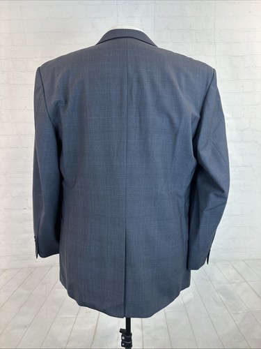 Brooks Brothers 346 Men’s Suit 44R 40X28 Dark Gray Blue Plaid Wool Vintage $985 - Picture 4 of 13