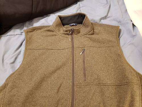 NWT Men's IZOD Sweater Fleece Full-Zip Vest Camel Heather Size XXL - Picture 2 of 8