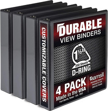 Durable 1.5 Inch . , Made in the USA, D Ring . , Customizable Clear View . , Bla