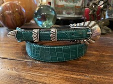 Chacon Sterling Silver Belt Buckle New   crocodile 1.25-.75-33-35   