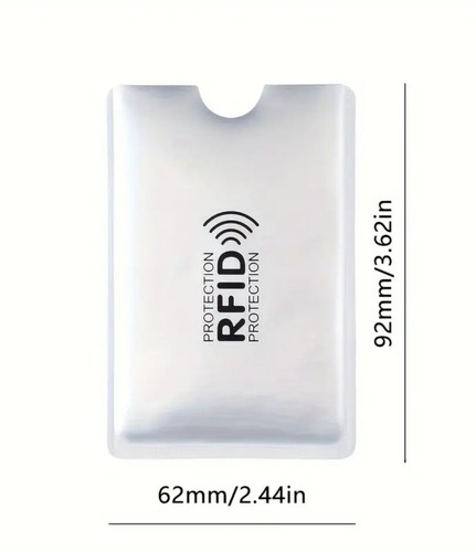 DEBIT CREDIT CARD Protector Contactless Blocking Sleeve RFID Silver 10 Pack UK - Picture 3 of 7