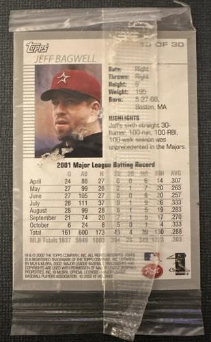 2002 Topps Post Mike Piazza And Jeff Bagwell Unopened 2 Cards - Picture 2 of 2