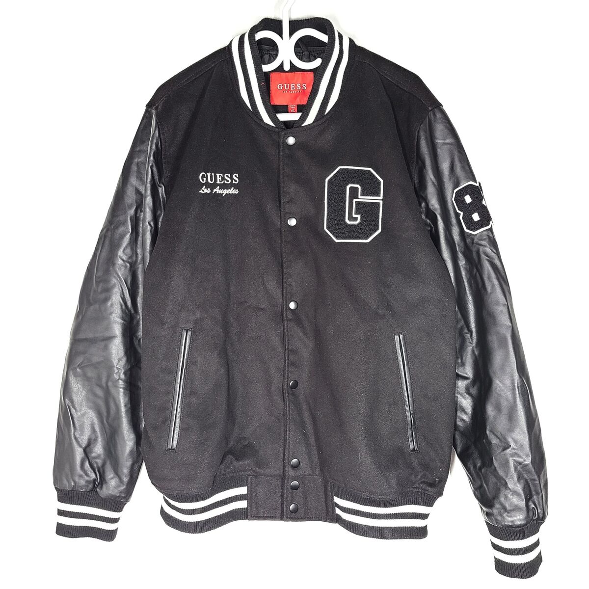 Guess Men's Kendrick Varsity Bomber Jacket Black Sz XL | eBay Guess Men's Kendrick Varsity Bomber Jacket Black Sz XL | eBay