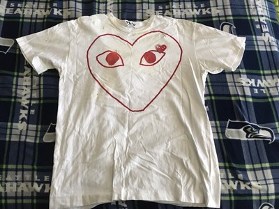 cdg big heart t shirt