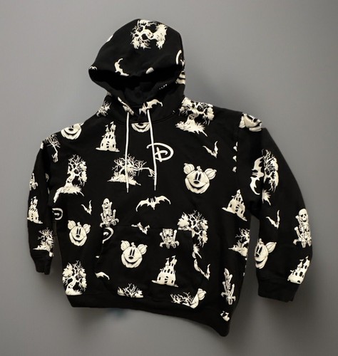 Sudadera con Capucha Pullover Disney Parks Halloween Brilla en la Oscuridad Talla XXL Negra AOP Rara - Imagen 4 de 20