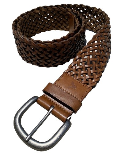 Vintage American Eagle Leather Y2K Braided Statement Belt American Eagle Outfitters Womens S/M Tan Leather Braided  main image 4