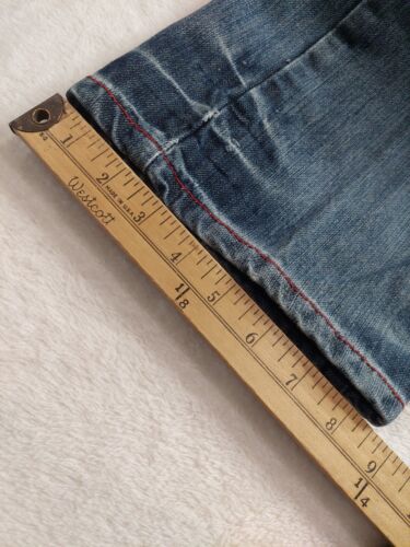 SARTSO KILLER Motorcycle Denim Jeans Embroidered Butterflies Women's 12 - Picture 10 of 10