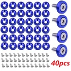 40PCS JDM Billet Aluminum Fender Bumper Washer Bolt Engine Bay Dress Up Kit Blue