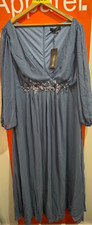 Ever Pretty Chiffon Evening Dresses, Long Lantern Sleeves, Size 28, RRP £65,b177