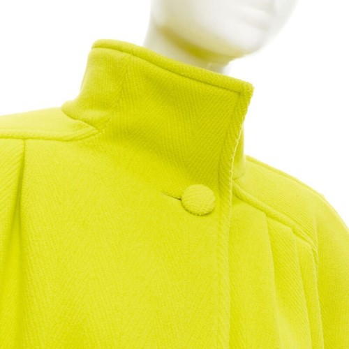 runway BALENCIAGA 2019 Runway yellow wool padded oversized cocoon coat FR34 XS - Picture 7 of 10