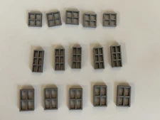 O Scale Standard Windows - Pack of 15 Featuring 3 Different Designs