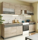 KÜCHE 270 CM EINBAUKÜCHE KÜCHENBLOCK SINGLE KÜCHE - ALINA, SONOMA EICHE 