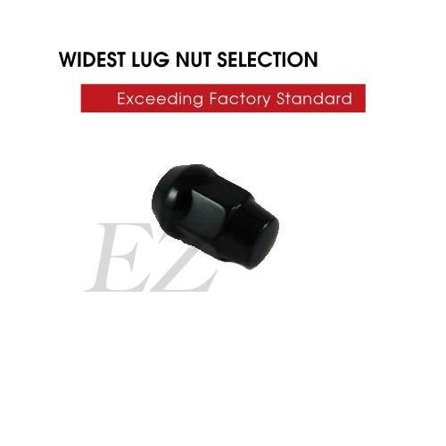 Lug Nuts Bulge Acorn 1/2" Nut 20 Pc Ford Mustang Black - Picture 2 of 3