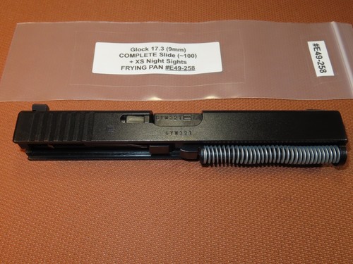 GLOCK 17 Gen 3 OEM COMPLETE Slide - RARE FRYING PAN + XS Night Sights, TOP