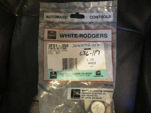 WHITE RODGERS 3F01-350 FIXED SETTING DISC FAN CONTROL  NIB  BRAND NEW ORIG PACK