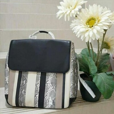 Fossil Claire Patchwork Leather Backpack SHB2305186 Black  display picture 1