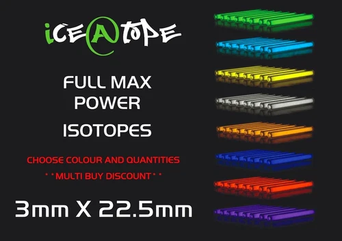 ICEATOPE 3MM X 22.5MM GTLS Vial Isotope Trigalight BETALIGHTS  MAX POWER fishing