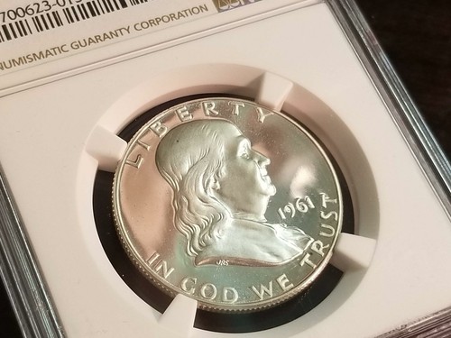 1961 PROOF FRANKLIN HALF DOLLAR PF67* STAR NGC M005 - 第 3/8 張圖片