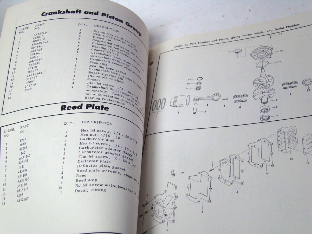 1972 55 Brake HP Sea King VWB-27456 Outboard Motor Parts Manual