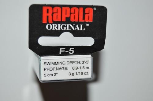 3 lures rapala f-5 hs hot steel minnow f5 original floating lure 2" 1/16oz - Picture 3 of 4