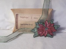 Longaberger Poinsettia Basket Tie On Red Christmas Ornament New In Box