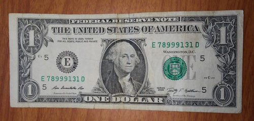 2009 One Dollar Bill Note Mis-Cut and Off-Center Treasury Seal Error - Picture 9 of 11