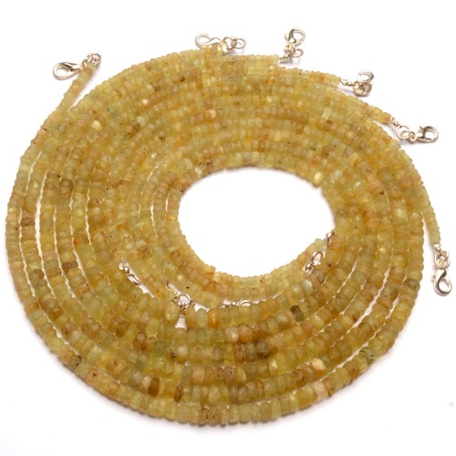 "Collar de cuentas rondelle ásperas sin pulir gema natural de 4 a 6 mm 17" - Imagen 5 de 7
