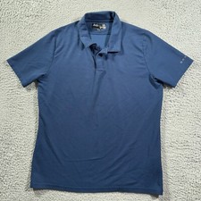 Oakley Shirt Mens Medium Blue Hydrolix Performance Golf Polo Short Sleeve