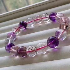 Natural Super Rare Seven     Lepidocrocite Melody Stone Beads Bracelet 12mm AAAA