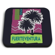 1x Square Fridge MDF Magnet Fuerteventura Spain Palm Vacation #59410