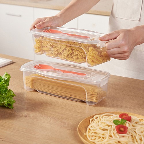 Microwave Pasta Cooker 44oz Food Cooking Box with Strainer & Flatware - Picture 3 of 12